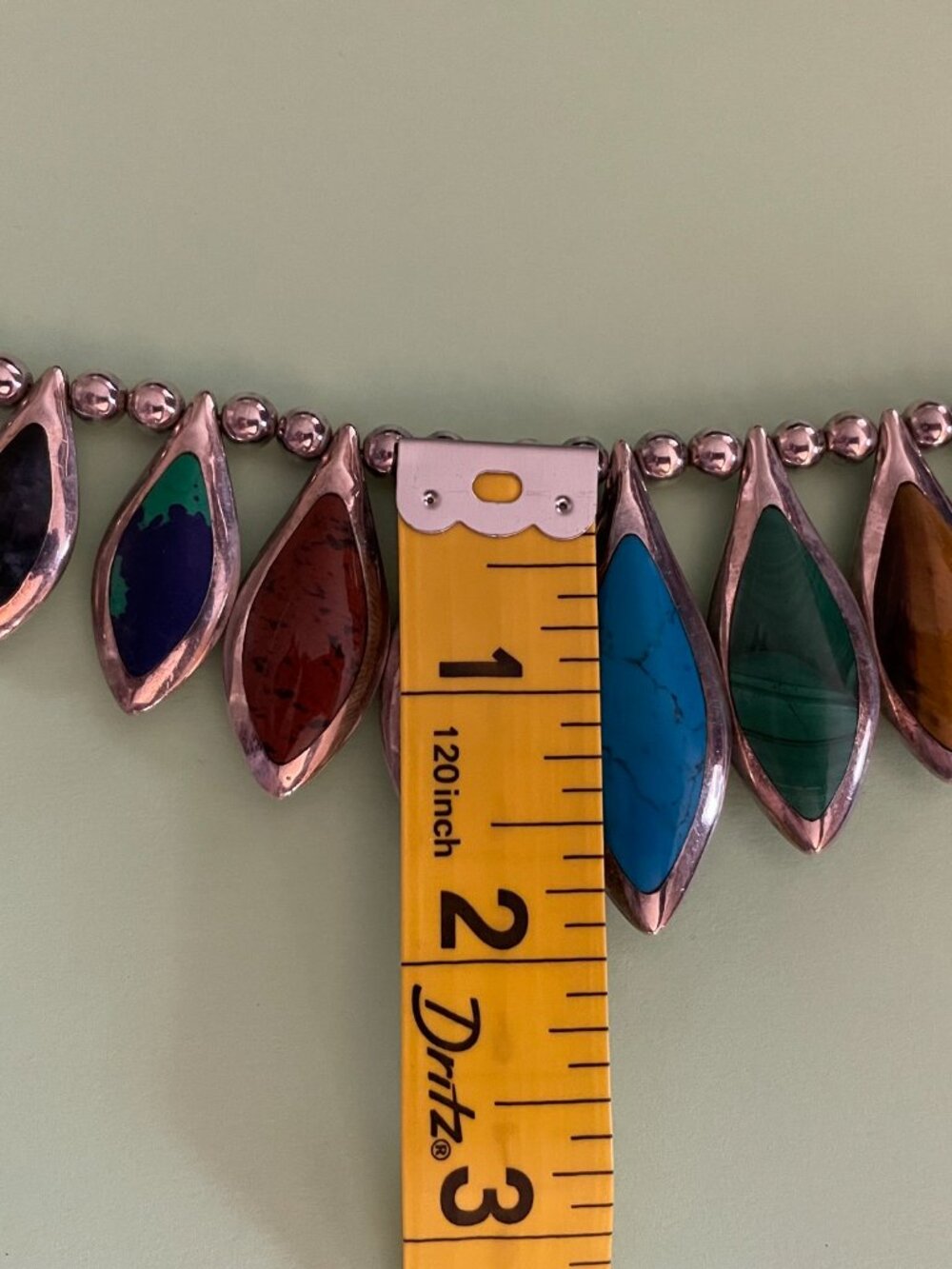 Vintage Taxco Sterling Silver Necklace 16" Reversible Onyx 111 grams 950 Mexico - Picture 14 of 16